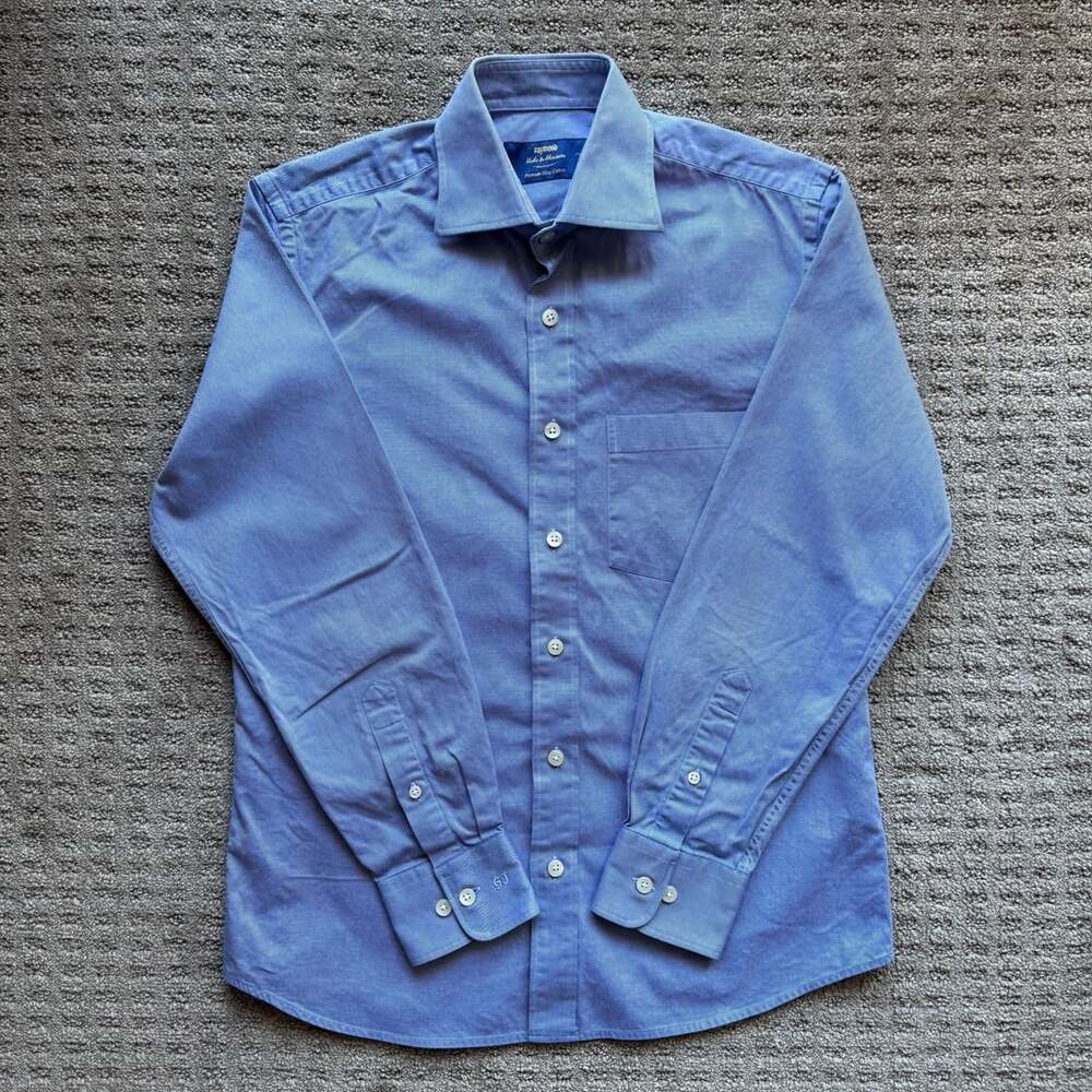 Raymond Made-to-Measure Dress Shirt S Blue Long Sleeve Cotton